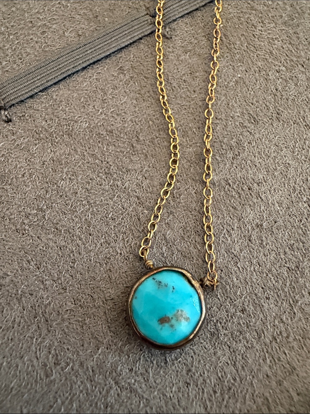 Gold-Tone Turquoise Pendant Necklace - Women Jewelry